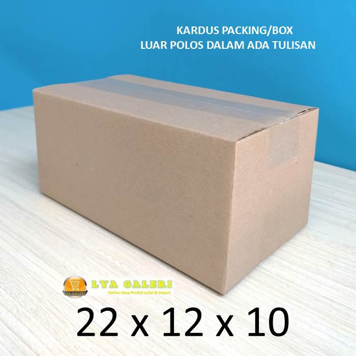 Karton Box Kardus Packing Uk.22x12x10 cm Luar Polos Dalam Ada Tulisan