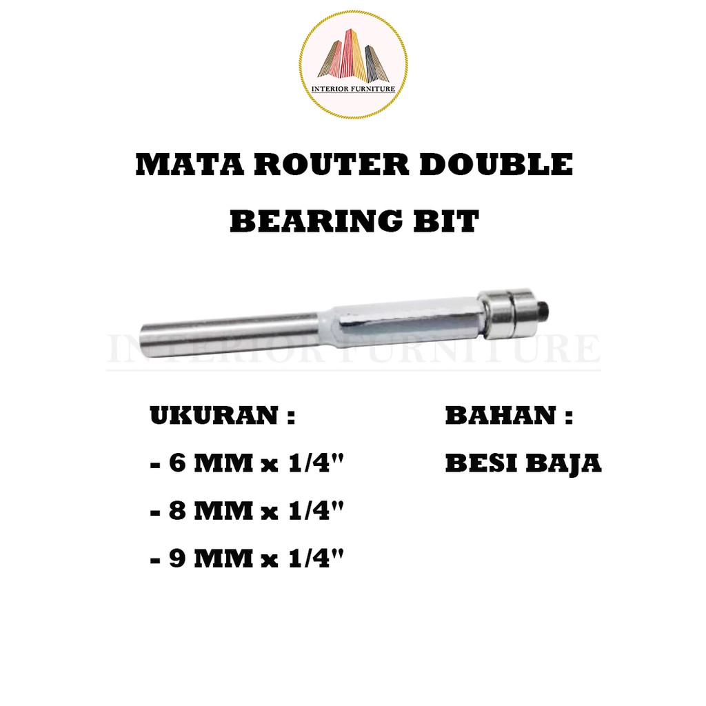 Mata Router HPL Trimmer Profil Kayu Double Bearring  HPL Kayu Potong