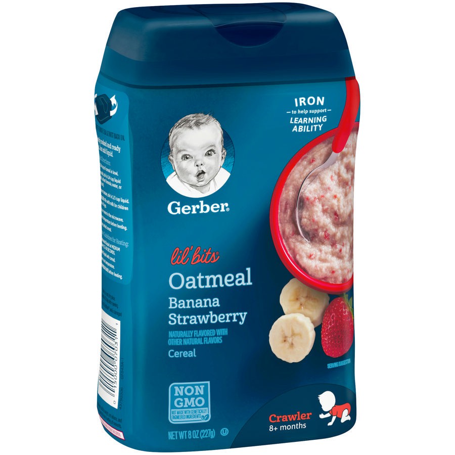gerber lil bits oatmeal banana strawberry cereal