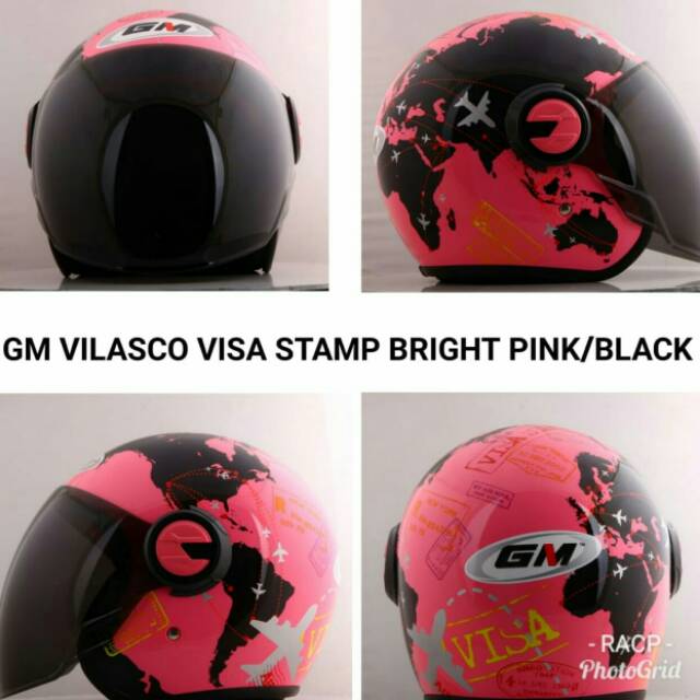 Helm GM vilasco retro model bogo classic visa stamps pink