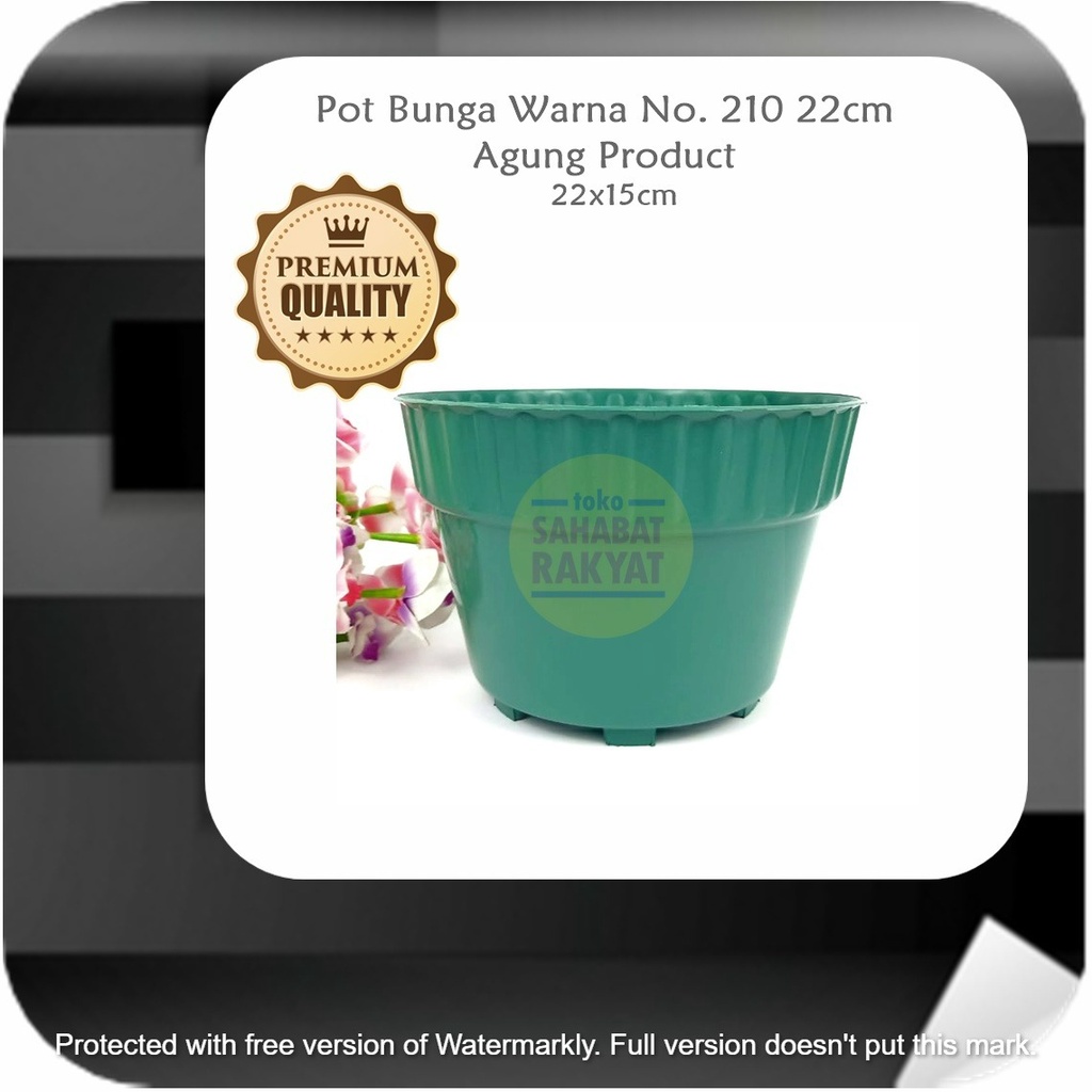 RML764X CMR-Pot Bunga No.210 Warna Bulat Agung Product 22 cm