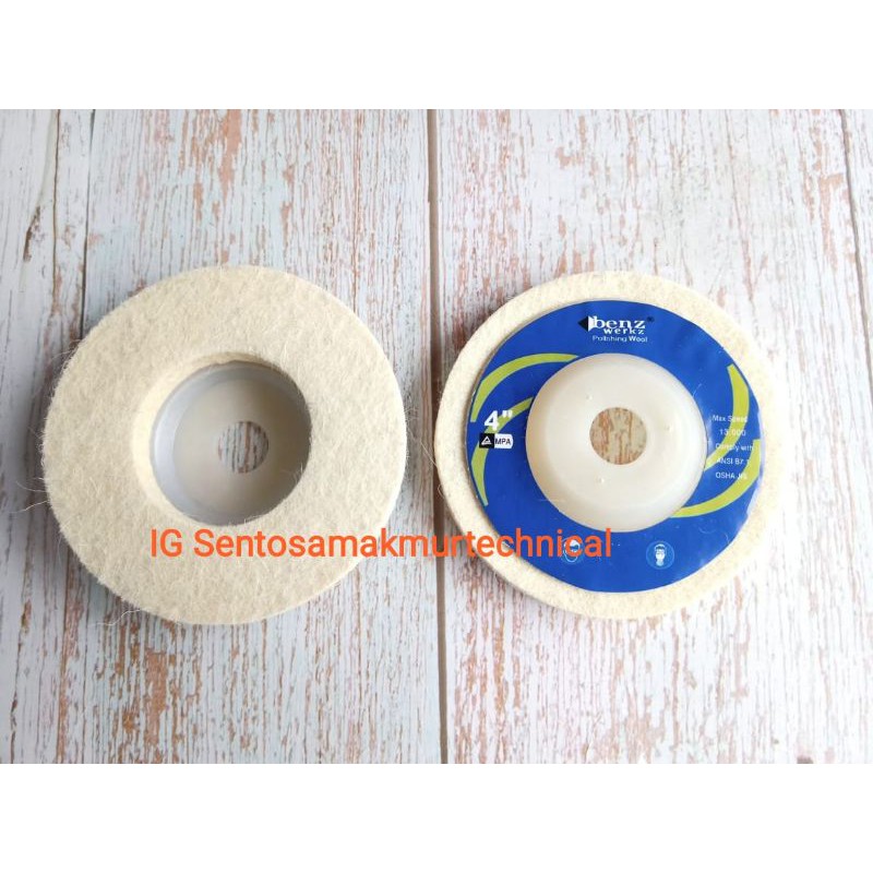 BENZ 4&quot; Grinding Wool Batu Grenda Poles Polishing Tapak Sponge Polish