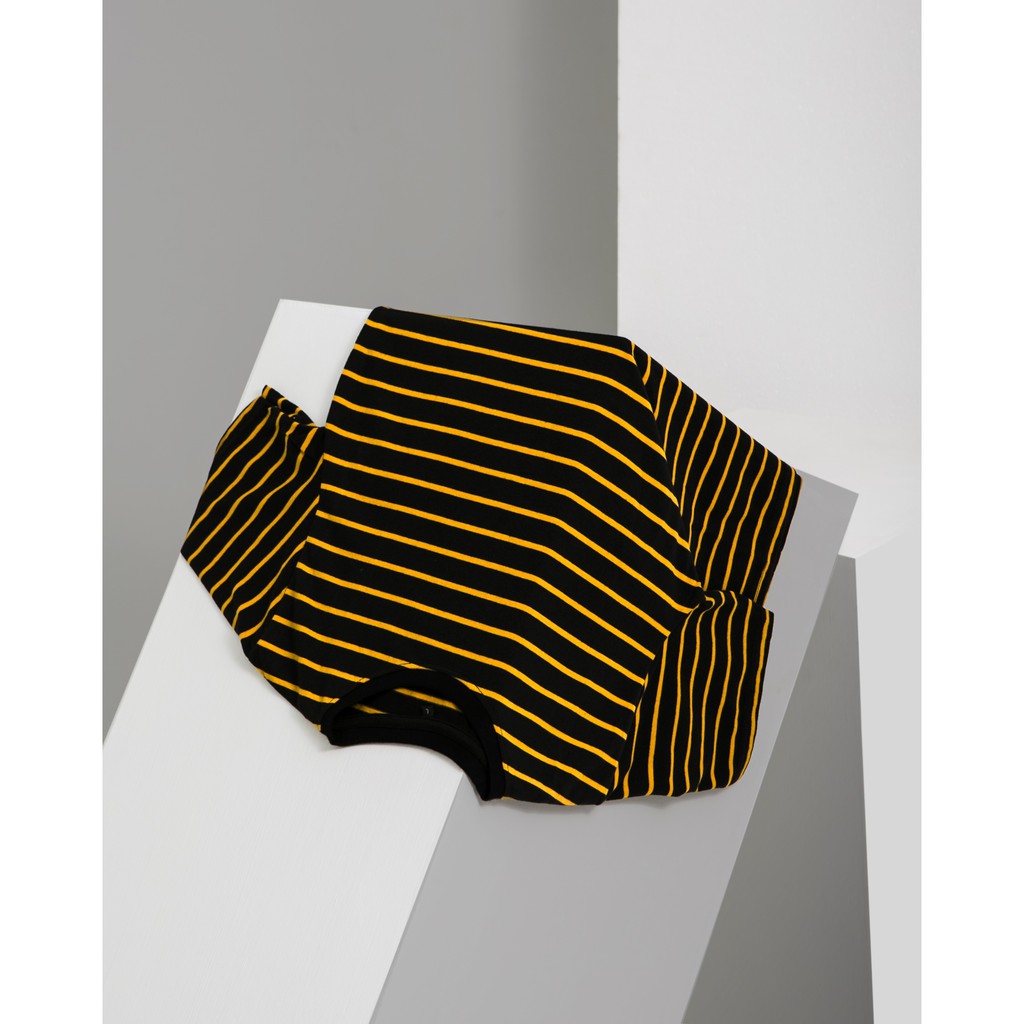 Ribsgold Kaos Pria Salur Lengan Pendek Tshirt Stripe V-14
