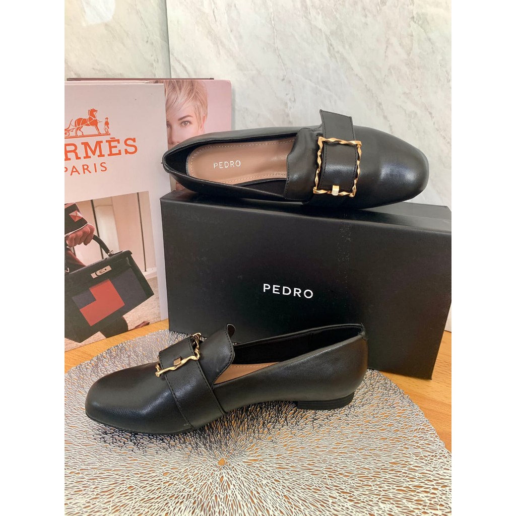 [7.7 Boombastis Sale⚡] - SEPATU WANITA PS061 BUCKLE LEATHER LOAFERS PREMIUM IMPORT