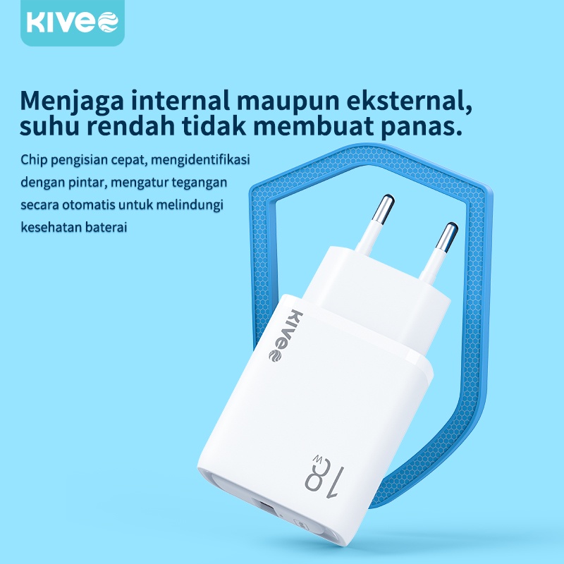 KIVEE charger oppo xiaomi Samsung fast charging 18w Quick 3.0 kepala charger original Wall Charger 3.1A 1 tahun garansi-7