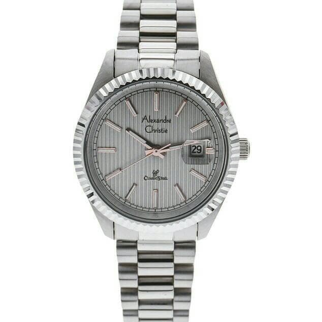 JAM TANGAN PRIA ALEXANDRE CHRISTIE AC 5004 SILVER GREY ORIGINAL GARANSI 1 TAHUN