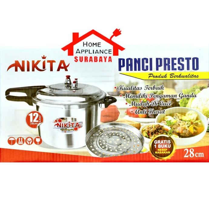 TERLARIS Panci Presto - Pressure Cooker Nikita 12 Liter 28 CM