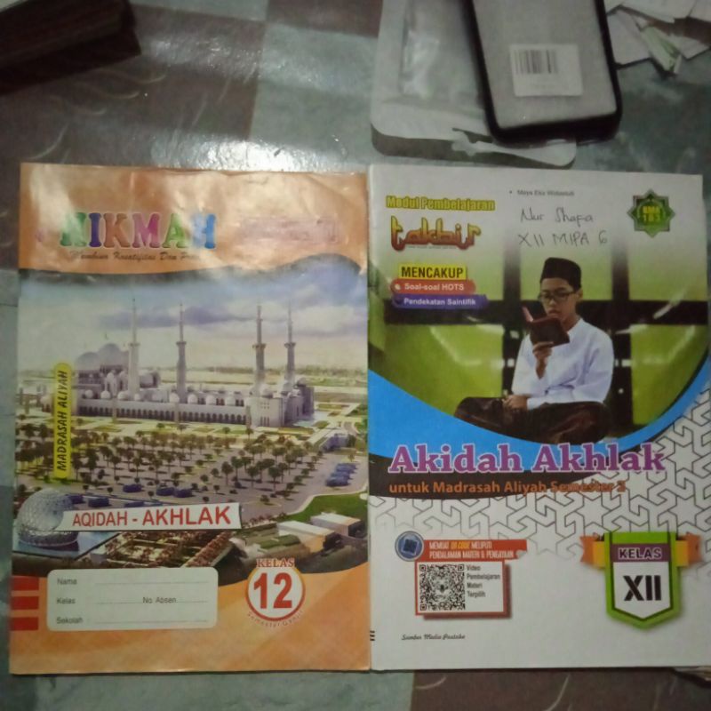 buku Lks akidah akhlak kelas 12 semester 1&2