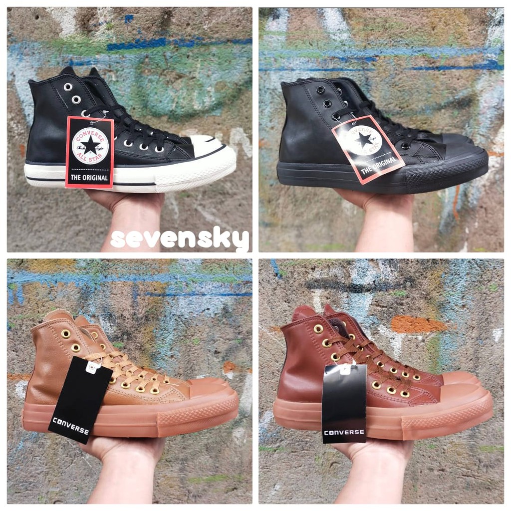 Sepatu Converse All Star High Leather / Kulit Men Import