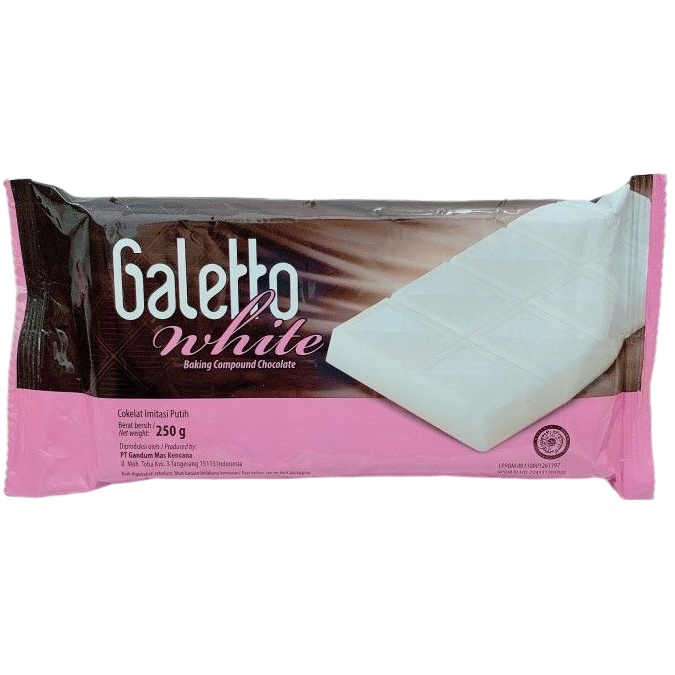 

Galetto White 250gr Baking Compound Chocolate - Cokelat Imitasi Putih