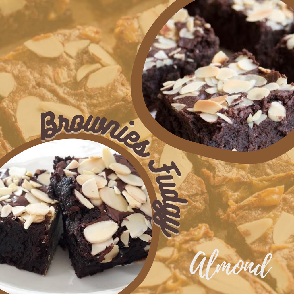 

The Real Brownies Fudgy With Slice Almond Topping