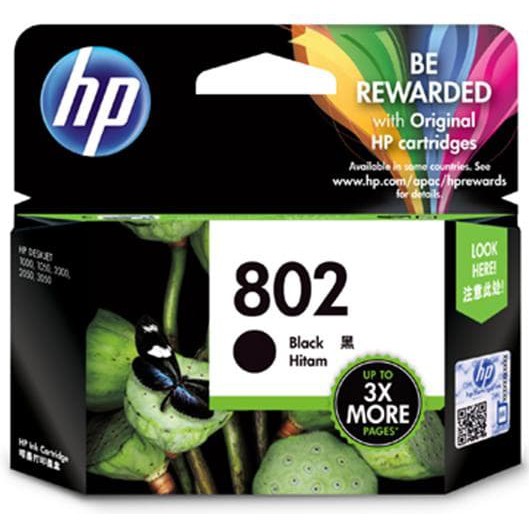 Tinta HP 802 XL Black Ink Cartridge / Hitam