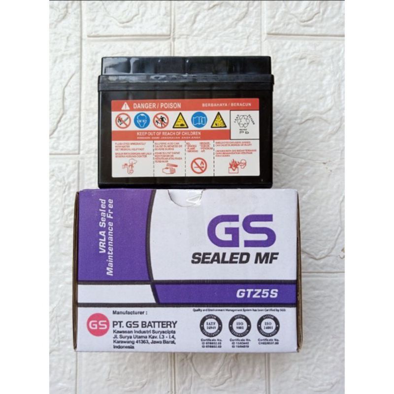 Aki motor GS ASTRA MF GTZ5S aki kering Beat Vario Scoopy mio GSMF-5S