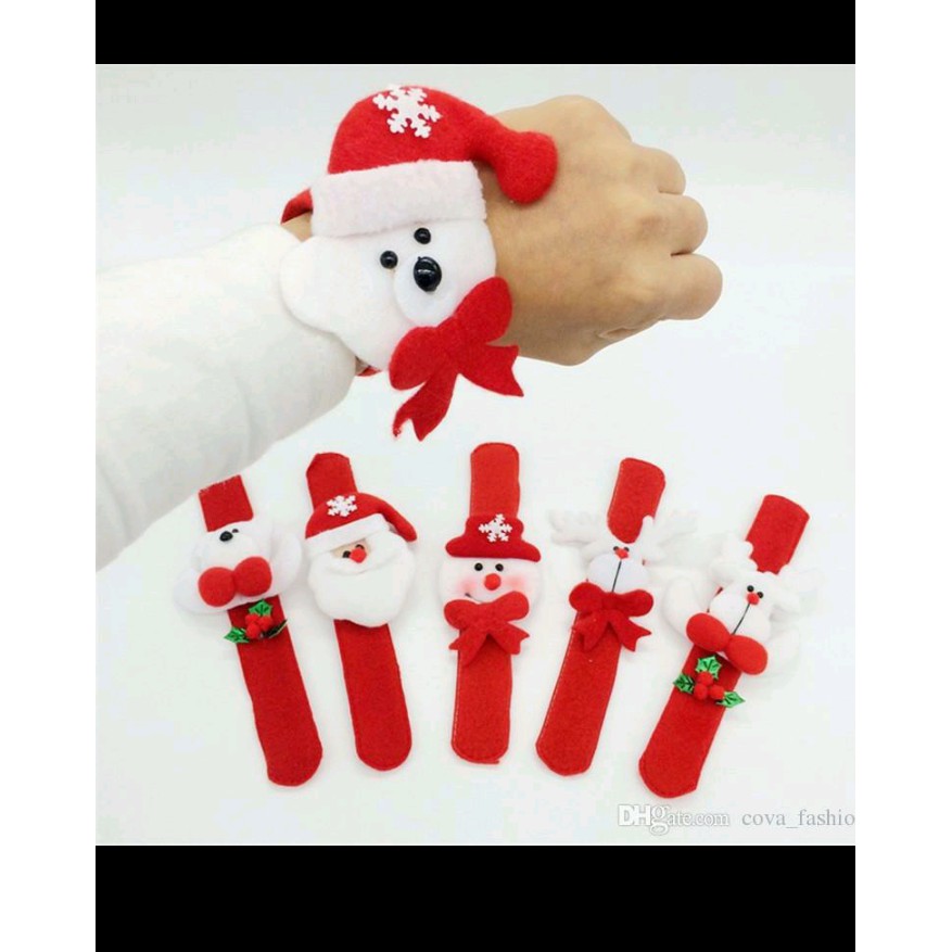 gelang natal  Christmas gift souvenir anak santa , snowman, rusa