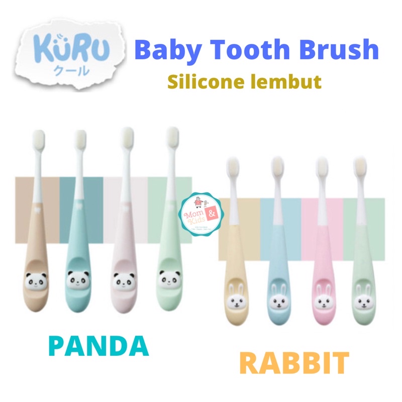 Kuru Baby Training Tooth Brush Sikat Gigi Bayi / Anak Silicone Halus