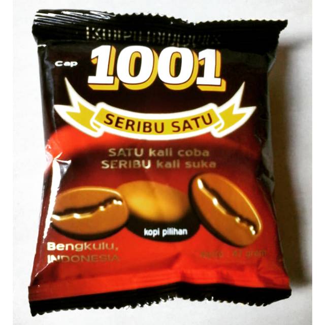 

Kopi 1001 Asli Bengkulu kemasan 50 Gram. Bubuk kopi Robusta Asli Grade 1