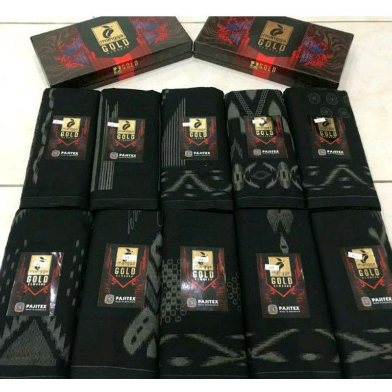 SARUNG MANGGA GOLD KEMBANG (KHUSUS HITAM)