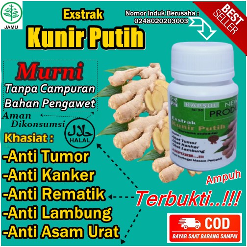 

OBAT KUNYIT PUTIH PREMIUM KUNIR PUTIH MURNI SERBUK JAMU RAPET JAMU PRIA HERBAL KANKER TUMOR KUAT COD