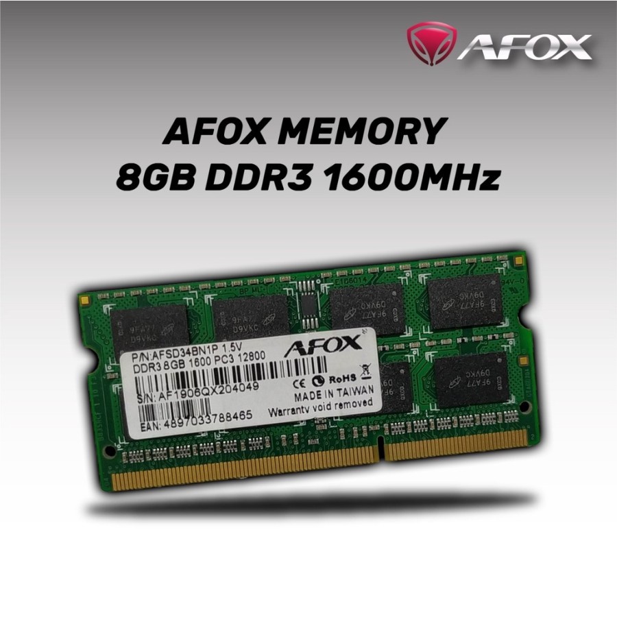 Memory Laptop AFOX 8GB DDR3 | RAM Laptop