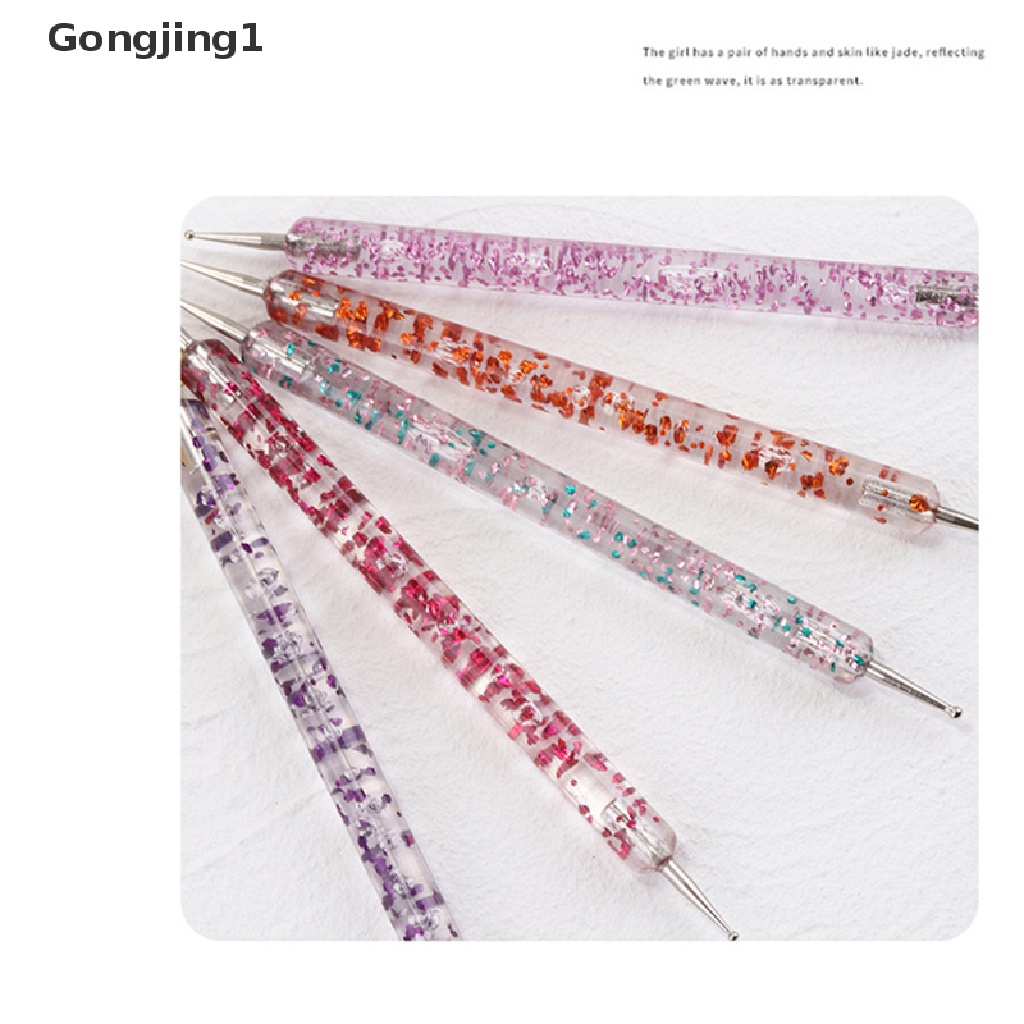 Gongjing1 1 Set Brush Pen Dotting Gambar Desain Nail Art Uv Gel