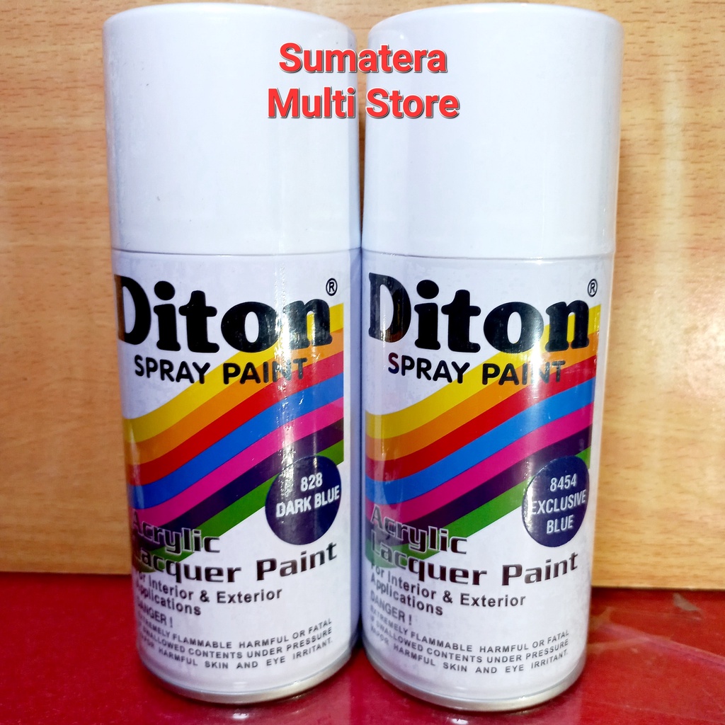 

Diton Standart Dark Blue 828 dan Exclusive Blue 8454 - Cat Semprot Biru 300 ml / Pilox Pilok