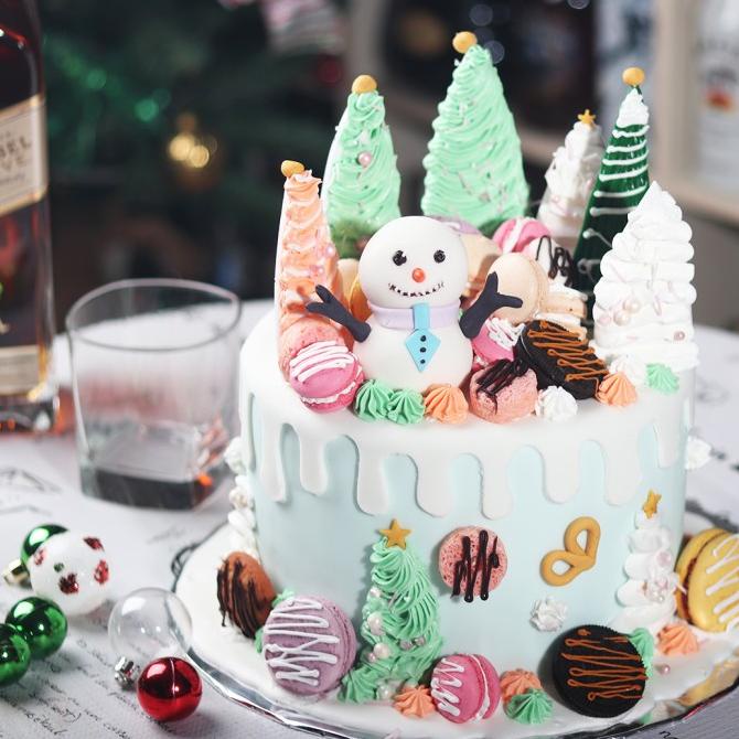 

SNOWMAN FONDANT CAKE | KADO XMAS | PARCEL PARSEL MURAH | HAMPERS NATAL DF161DSD