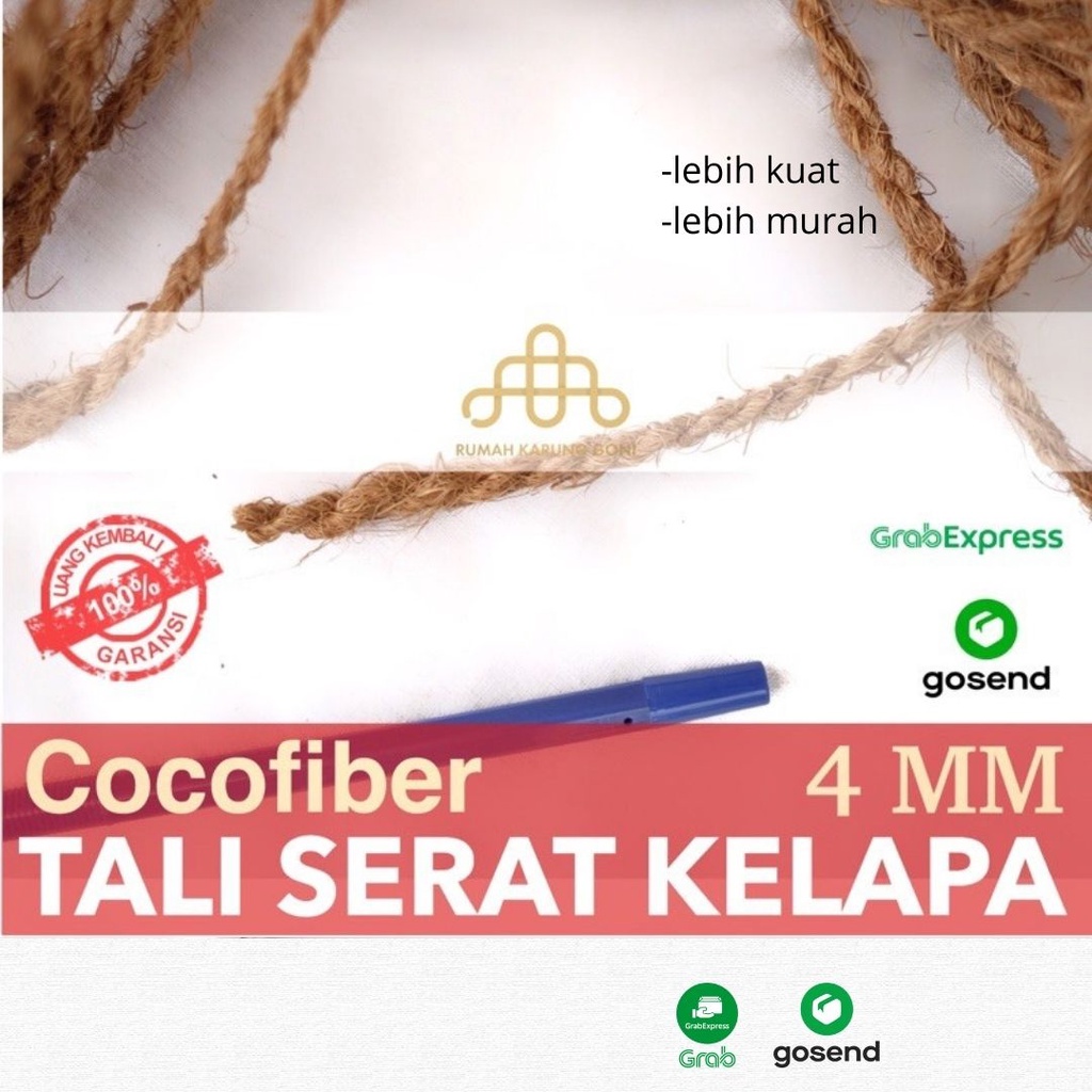 Tali Sabut Kelapa 4mm Meteran Tali Serabut Kelapa Tali Cocofiber Berkualitas