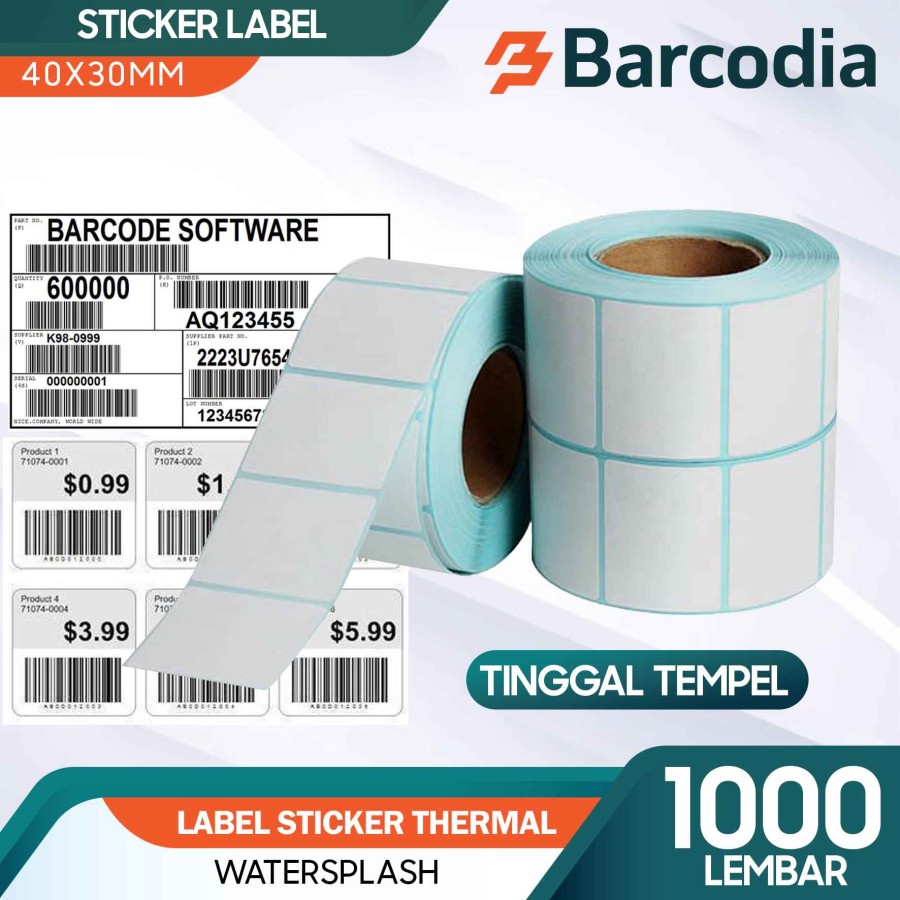 Kertas Label Barcode 40x30 cm - Thermal Stiker XPrinter XP-360B XP385 (1 LINE)