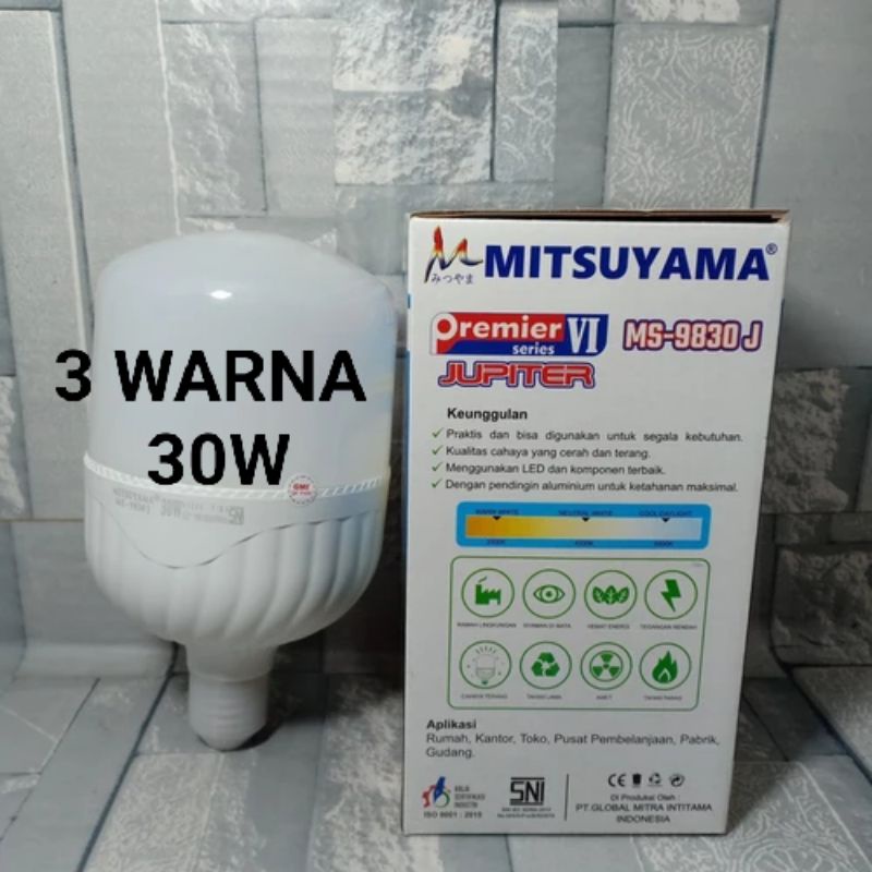 Bohlam Lampu LED MS-9830J MITSUYAMA 30W Jupiter Tricolour Premier 3 Warna