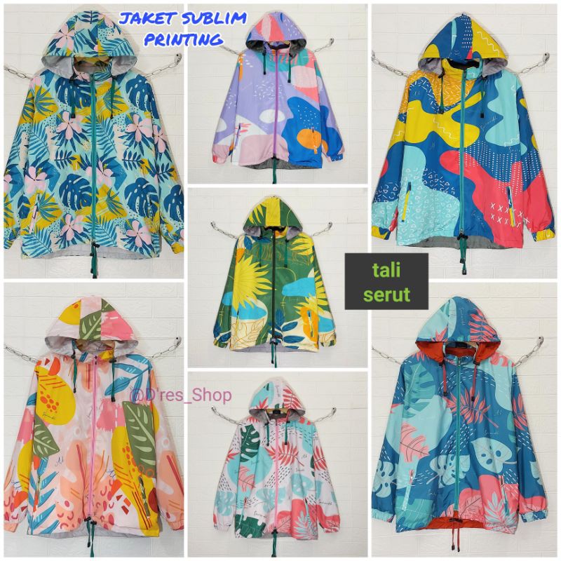 TERLARIS/Sublim Printing Tali Serut/Jaket Sepeda/Jaket running/ld 120 cm/parasut