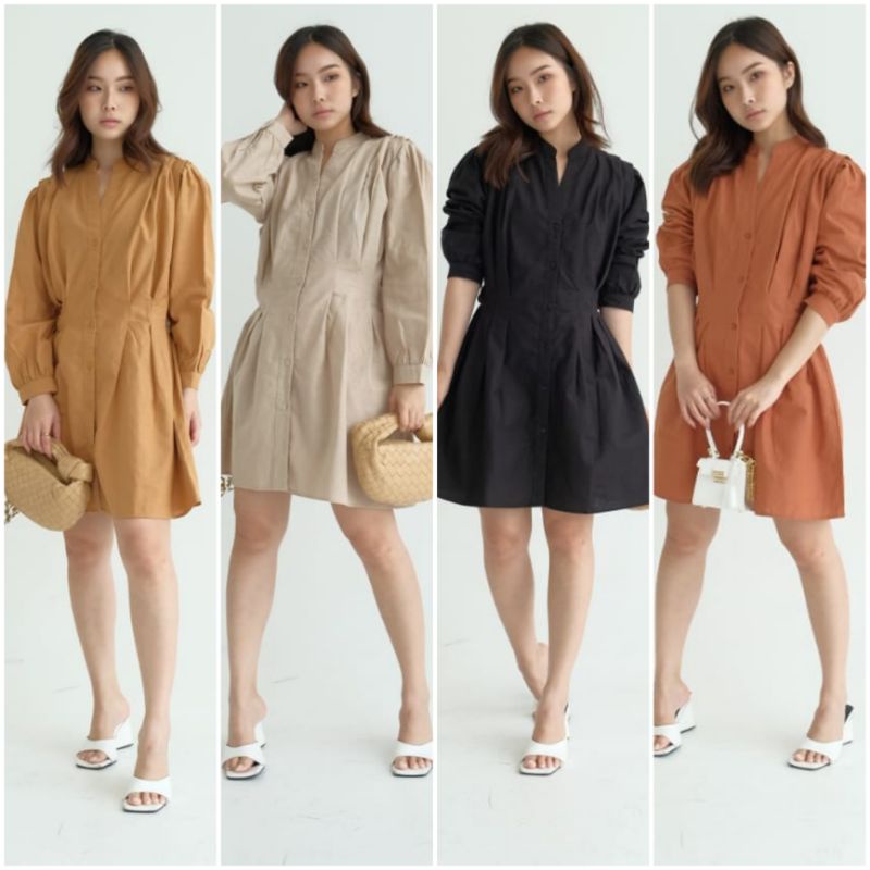 ⚡️ CLEARANCE SALE ♡ PREMIUM ♡ ORIGINAL ! FRANELLA TUNIK LONG SLEEVE BUTTON  MINI DRESS ( HIJAB &amp; BUSUI FRIENDLY )