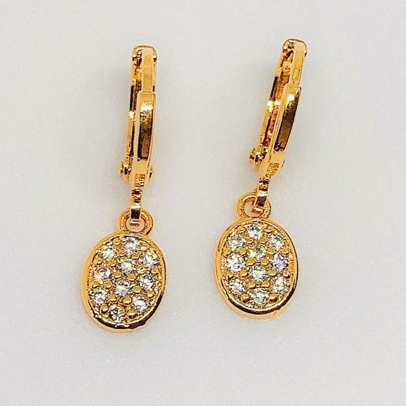 Anting Wanita Circle 2D Zirconia Gold Xuping