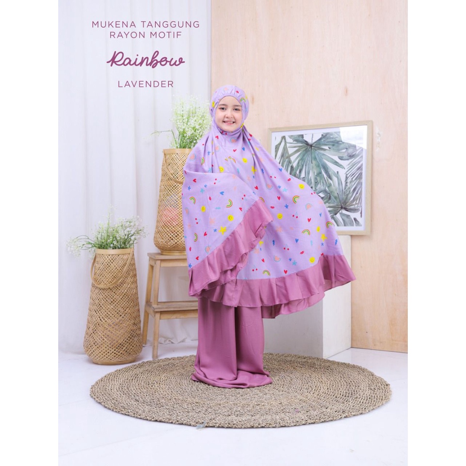 PUSAT MUKENA TASIK - MUKENA BALI RAYON TANGGUNG MOTIF RAINBOW