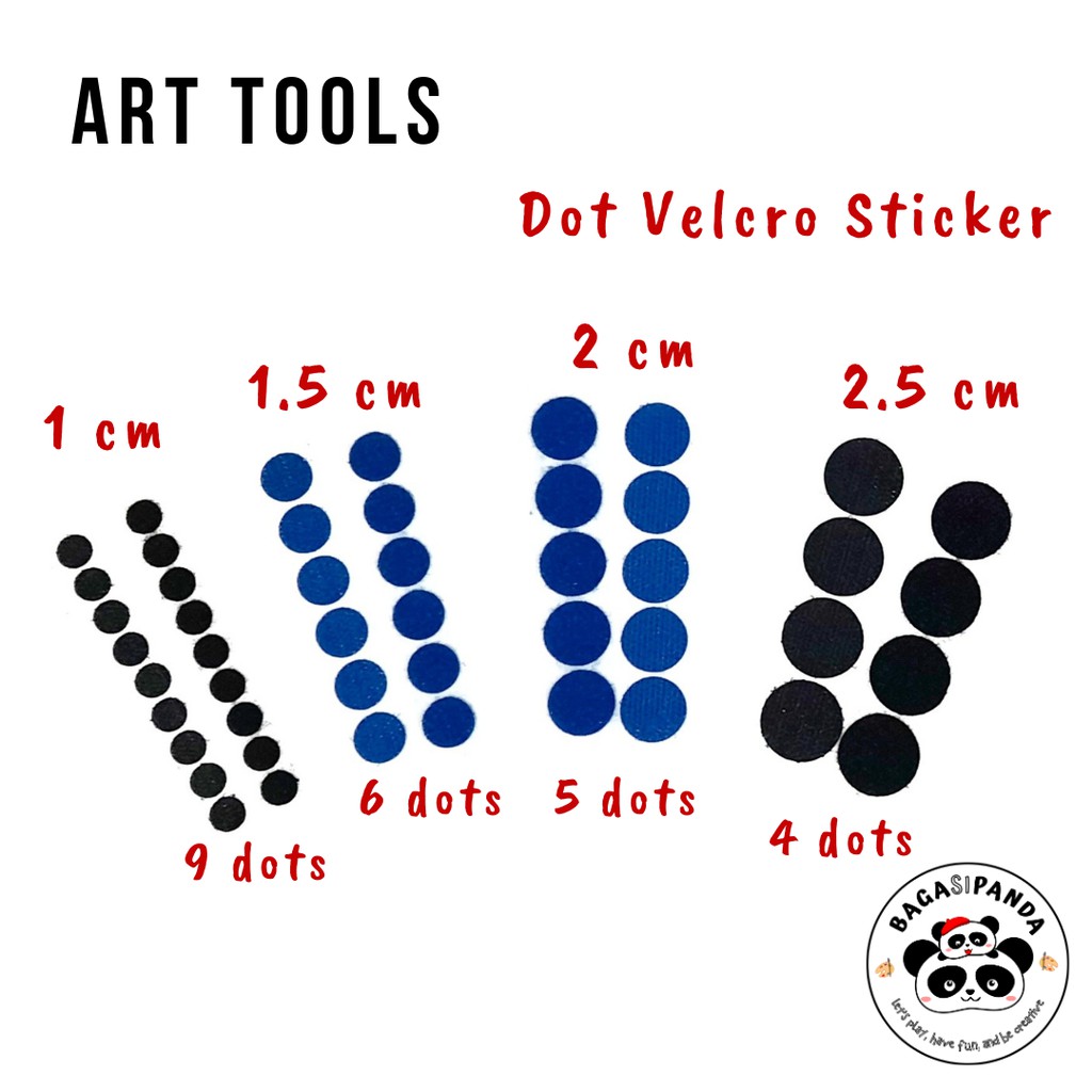 

Dot velcro sticker / stiker velcro bulat / perekat - (ECER / SATUAN)