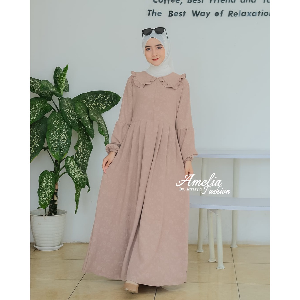 Tami Taqi Tachi Tari gamis kringkel Premium ori Amelia bahan cringkel DOT dan Rubi daily baju gamis wanita kekinian terbaru vintage ECER GROSIR RESELLER DROPSHIPER