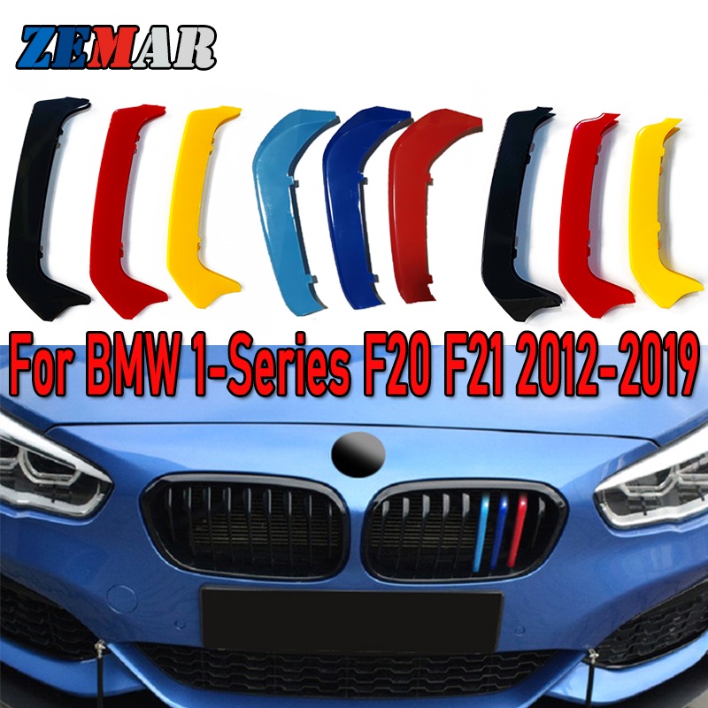 3pcs Strip Trim Grill Depan Warna Jerman Untuk BMW 1 Series 12-19 F20 F21