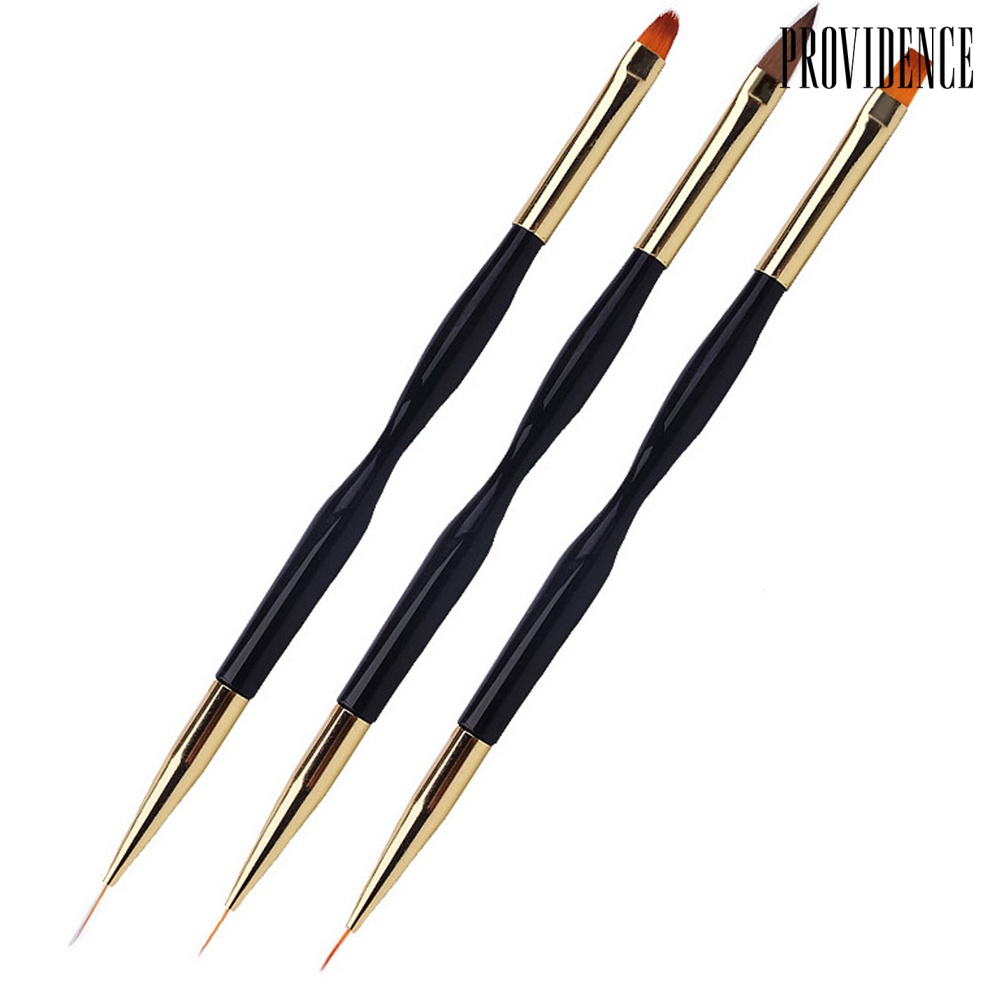 Providence 3Pcs Nail Art Pen Brush Acrylic Round Flat Painting Drawing Liner Manicure Tools