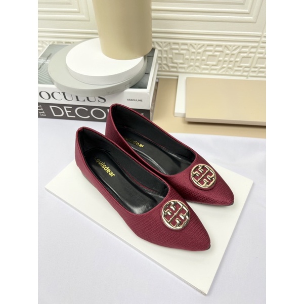 sepatu flatshoes wanita terbaru kekinian bahan satin 2cm  LOUISDEAR B39