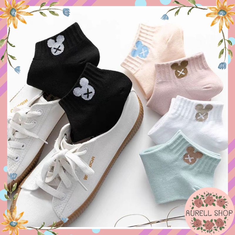 [ COD ] Kaos Kaki premium motif Micky lucu/Wanita Semata kaki Ankle Cute Motif micky-3