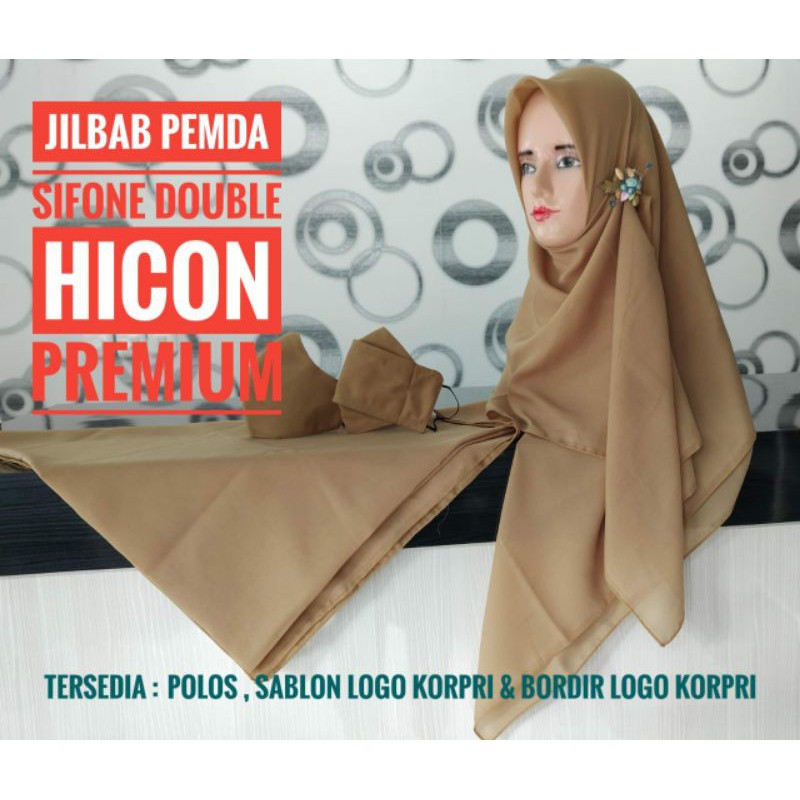 Jilbab Pemda Katun / sifon premium