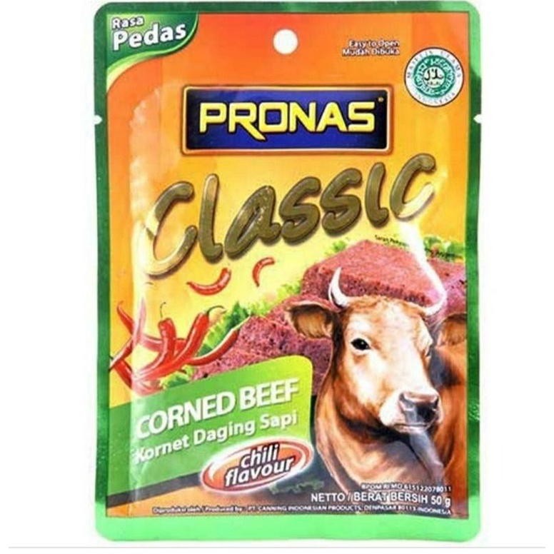 Pronas Corned Daging Sapi Rasa Original dan Keju berat 50 gr