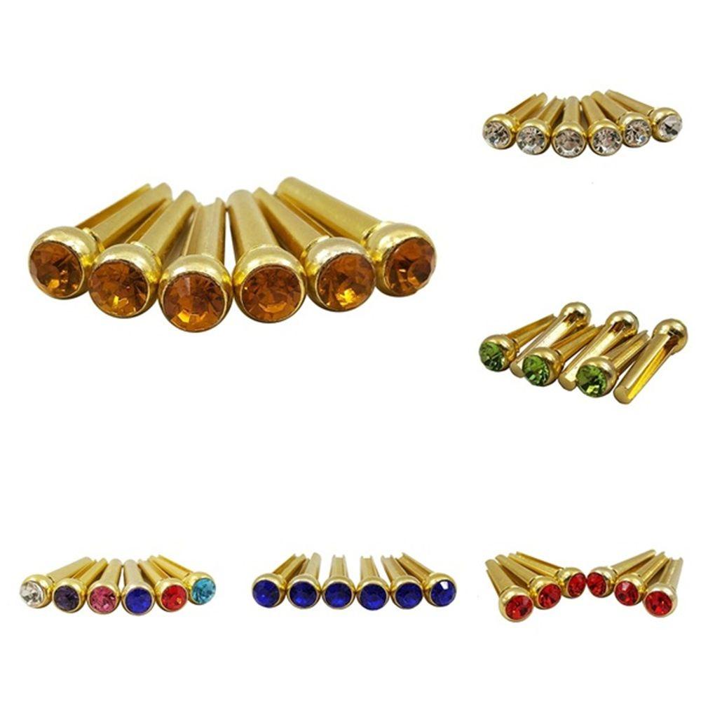 Lanfy Paku Senar Universal Warna-Warni Kuningan Senar Gitar Instrumen Senar Bridge Pin