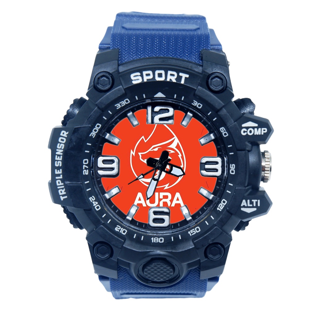 Jam Tangan Sport Cowok Anti Air Logo Mobile Legends Team EVOS / RRQ / Onic Blue Navy