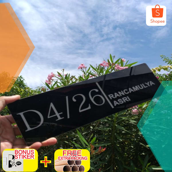 

Nomor Rumah Acrylic Akrilik 30x10 Keren