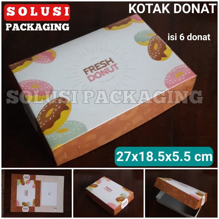 

ISI 50PCS KARDUS DONAT ISI 6 MOTIF/KOTAK KUE KARDUS MAKANAN/DUS DOS BOX