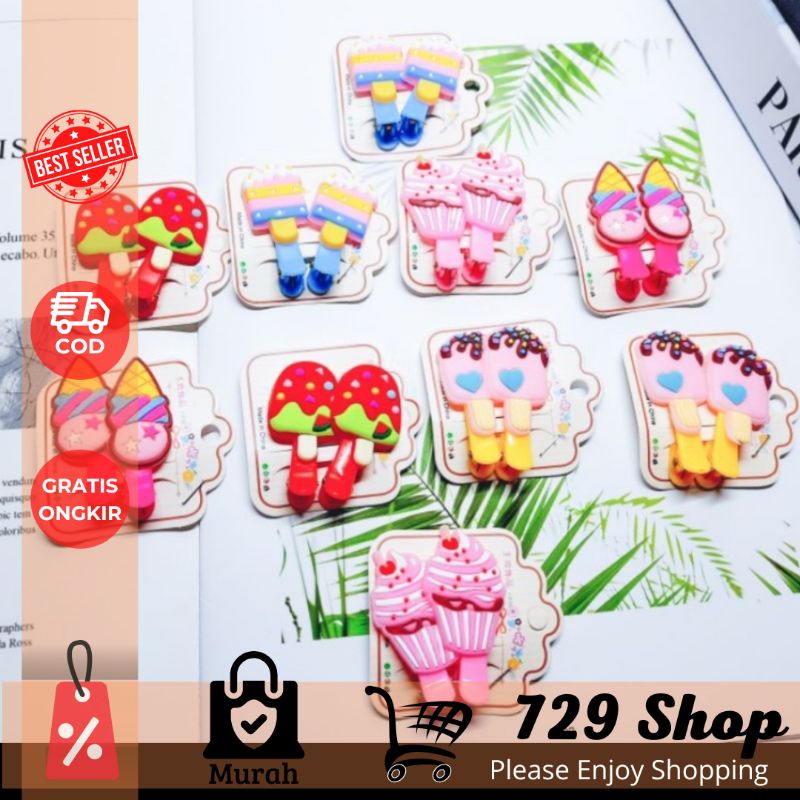 [2pcs] / 1 Pasang Jepit Anak Motif Ice Cream Korea style Best Seller