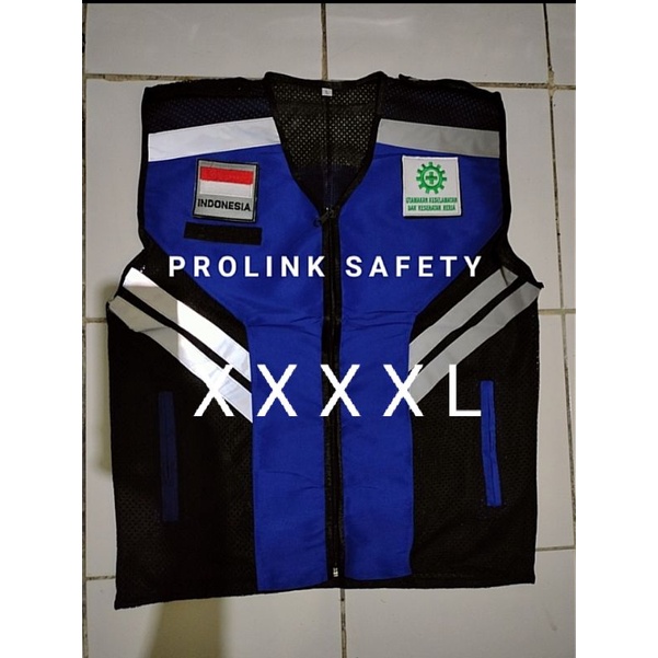 ROMPI SAFETY JUMBO BIRU HITAM BAHAN TASLAN SAMPING JALA