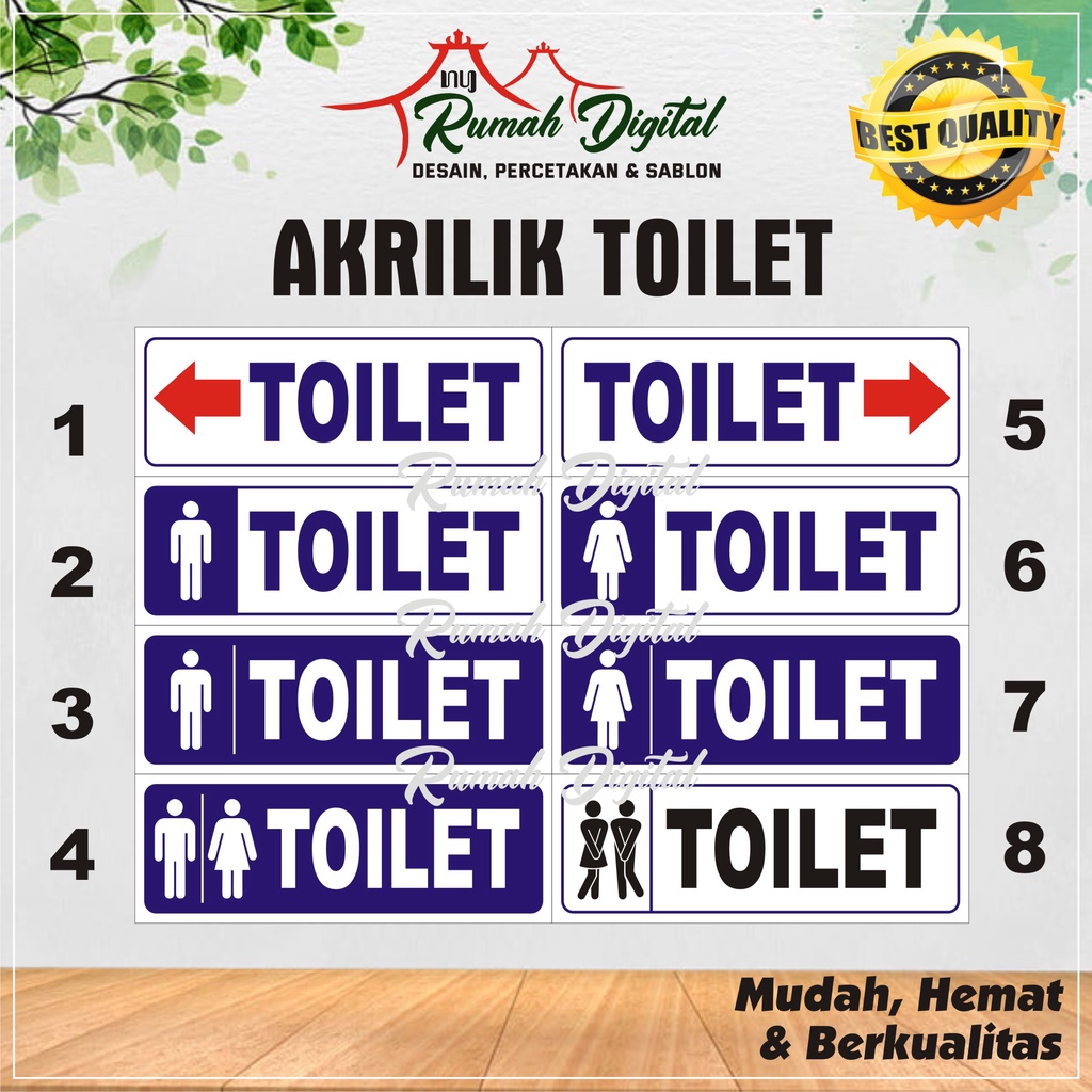 AKRILIK TOILET / PAPAN NAMA TOILET ANTI AIR