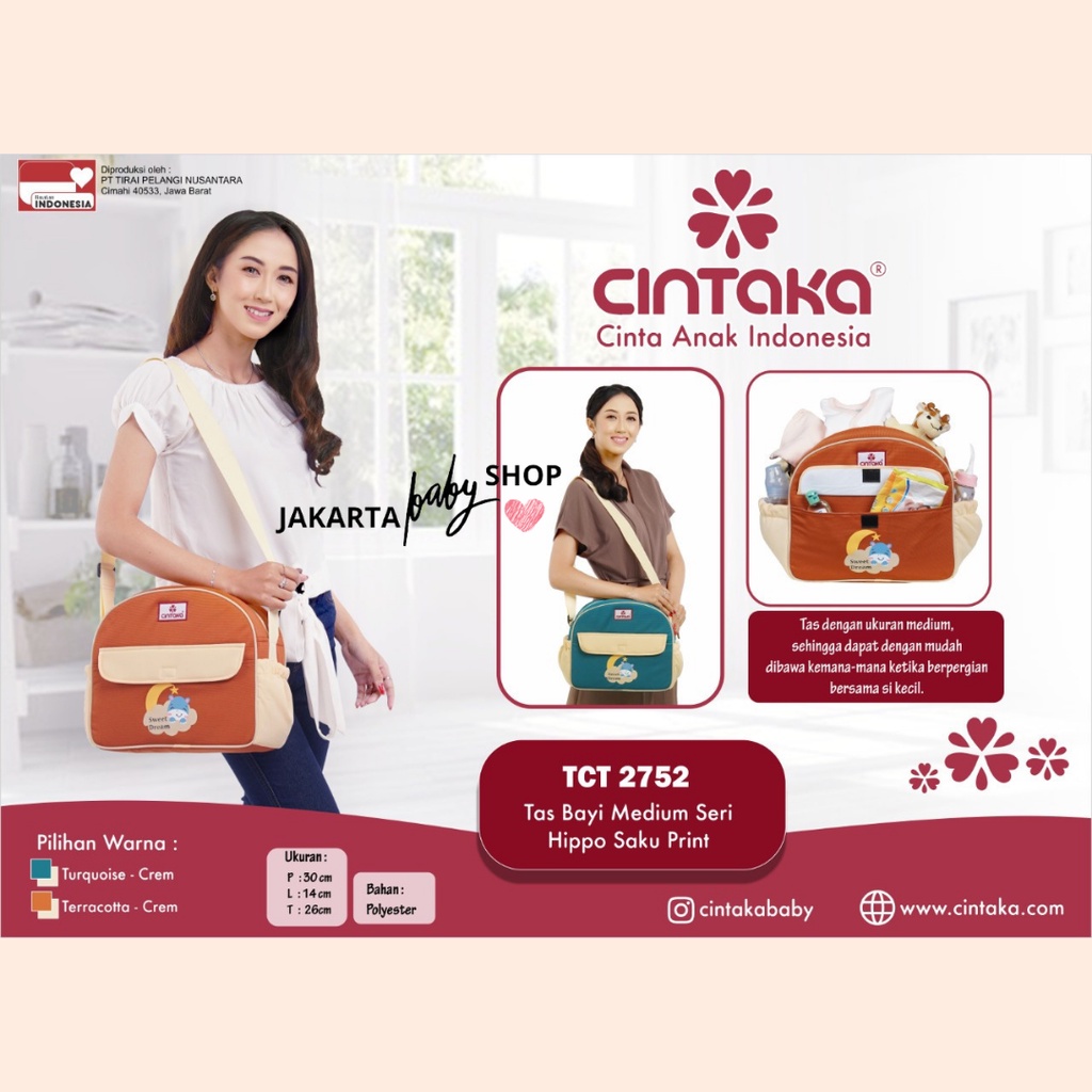 TAS BAYI MEDIUM SERI HIPPO SAKU PRINT CINTAKA TCT2752