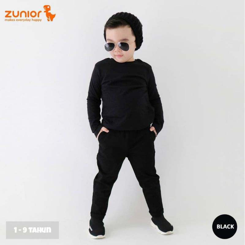 Chino Anak Zunior Premium Hitam 1-12 Tahun